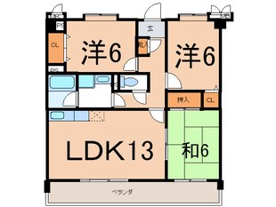 ｸｵﾘﾃｨ-ﾊﾟﾚｽ鶴が沢の物件間取画像